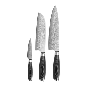 Ensemble de couteaux LEGACY BLADES en acier Damas, 6 pièces, manche en bois, bord dentelé, lame polie, couteaux de chef ambidextres - Product Image 3