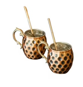 Modern <b>Copper</b> Mule Style Mug Cocktail Beverage <b>Cup</b> Designed for Dining Table Bar Counter Kitchen Use - Product Image 2
