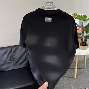 Men's Casual Polyester Front Logo Rhinestone Geometric Pattern Pattern 280 Grams Loose Fit O Neck Short Sleeve Knitted - Product Image 2