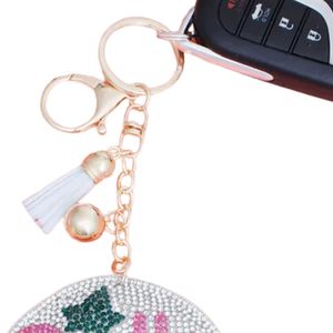Llavero Acolchado Rosa Verde Transparente con Diseño de Chica Bonita, Accesorio Decorativo de Moda para Mujer, Clip para Bolso, Regalo para Uso Diario - Product Image 3