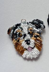 Porte-clés avec portrait de chien en perles, porte-clés commémoratif personnalisé pour animaux de compagnie, porte-clés photo brodé - Product Image 2