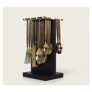 High Quality Stainless Steel 24 Pcs Cutlery Set Tableware <b>Flatware</b> Set Dinnerware Gold Cutlery Wedding Events Parties Spoon Fork - Product Image 1