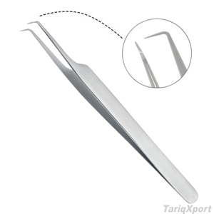 Pinces à cils professionnelles de haute qualité en acier inoxydable, pointe courbée et droite lisse, pinces à sourcils pour usage en salon - Product Image 2
