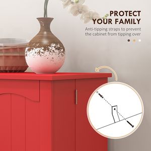 Credenza da Cucina in Rovere Massiccio da 104 cm, Mobile Autoportante con 5 Ripiani e Doppie Ante per Sala da Pranzo e Stoccaggio Domestico - Product Image 6