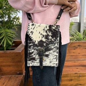 กระเป๋าสะพายข้างหนังวัวหัวเข็มขัดแบบหรูหราขายดีแบรนด์ดังกระเป๋าสะพายข้างหนังแท้สำหรับผู้หญิงกระเป๋าถือแบบตะวันตก - Product Image 3