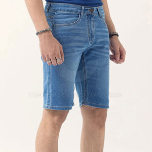 Shorts en jean légers pour hommes, personnalisables, respirants, style urbain, coupe droite, pour l'été – Vente en gros - Product Image 2