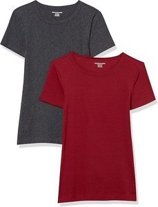 เสื้อยืดคอกลมแขนสั้นผู้หญิง ทรงปกติ สีพื้น ผ้าฝ้ายเจอร์ซีย์ 100% สไตล์ลำลอง ระบายอากาศได้ดี ใส่ได้ทุกฤดู - Product Image 1