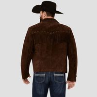 Veste d'hiver en cuir à franges, style moto, logo personnalisé sur le devant, unisexe, fabriquée sur mesure