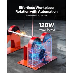 Rouleaux en PU réglables de 2 à 24 pouces de diamètre, capacité de charge de 2205 lb, rouleaux de déplacement pour tuyaux et réservoirs, rouleaux de liaison pour positionneurs de soudage - Product Image 3