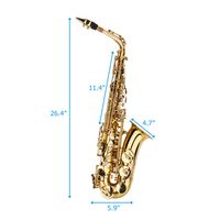 Alto Drop E Brass Saxophone Woodwind Instrument in Gold Paint for Entertainment