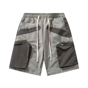 Pantalones Cortos Cargo para Hombre, Cintura Media, Cordón Ajustable, Secado Rápido, Bolsillos con Cremallera, Estilo Casual, Gris, Lona de Algodón, Estampado de Pelotas de Golf - Product Image 1
