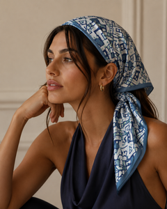 Silk <b>Square</b> <b>Scarf</b> Women Adult Reversible Digital Print European American Breathable Pattern All Seasons Daily - Product Image 2