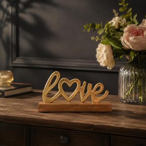 Décoration Murale en Métal avec Base en Bois, Cadeau pour Anniversaire de Mariage, Anniversaire, Décoration d'Intérieur - Product Image 3