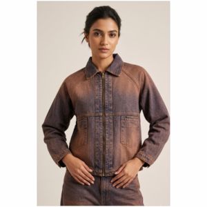 Conjunto de Chaqueta y Jeans de Mezclilla para Mujer, Estilo Vintage Lavado, Conjunto de Dos Piezas, Ropa Casual Urbana - Product Image 2