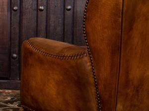 Sofá Esquinero en Forma de L de Cuero Marrón Caramelo, Estilo Clásico Moderno, Sillón Individual, Tapicería Premium, Ajustable, Decorativo - Product Image 5