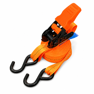 25mm Ratchet Tie Down Strap 800kg <b>S</b> <b>Hooks</b> High Tenacity Polyester Webbing CE Certified for Light Duty Cargo Equipment Transport - Product Image 1