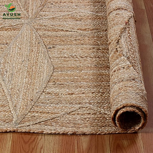 Tapis texturés bruts en jute 100% naturelle pour usage intérieur et extérieur - Product Image 5