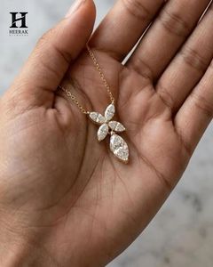 Pendentif floral personnalisé en or 14 carats avec diamant marquise, breloque délicate en diamant pour collier, vente en gros de bijoux fins - Product Image 4