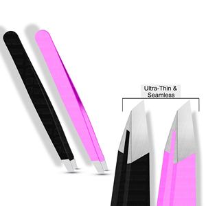 Pinzas para cejas Color negro Acero inoxidable Producto reutilizable y duradero de la más alta calidad Herramienta de maquillaje de belleza - Product Image 5