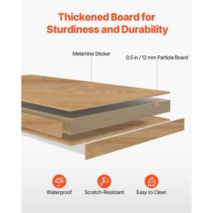 Organizzatore da Scrivania a 2 Livelli in Legno, 95x32x90 cm, Scaffale Portaoggetti per Ufficio e Libreria - Product Image 4