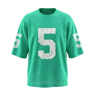 เสื้อยืดโอเวอร์ไซส์ผ้าตาข่ายโพลีเอสเตอร์ 100% แห้งเร็ว แบบสั่งทำพิเศษ เสื้อทรงบ็อกซี่ ขายส่ง เสื้อฟุตบอลไซส์ใหญ่ สั่งทำได้ - Product Image 1