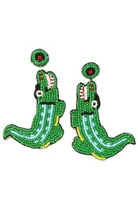 2024 haute couture perle de rocaille boucles d'oreilles à la main au crochet multicolore en gros perle bijoux artificiels pour les femmes - Product Image 4