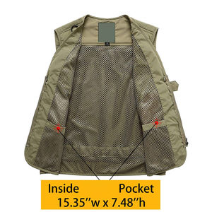 Gilet de chasse imperméable, coupe-vent et respirant en toile polyester/coton solide - Ajustable - Product Image 5