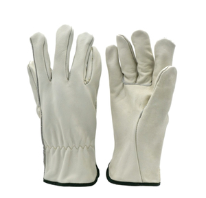 HOLY SIGNS INTERNATIONAL Leather Safety Gloves Full Smooth Texture Elastic Wristlet Cuff Anti-Slip Durable General Purpose - Product Image 1