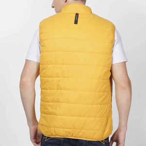 Chaleco Acolchado para Hombre, Color Amarillo Marino, Diseño Chevron, Poliéster, Sin Mangas, Cuello Acolchado, Resistente al Viento, Cómodo, en Oferta - Product Image 2