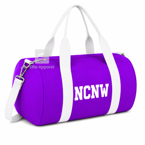Custom NCNW Council Tote <b>bag</b> purple and White Embroidered Logo Daily Use Large Capacity Nylon polyester <b>duffel</b> <b>bag</b> - Product Image 2