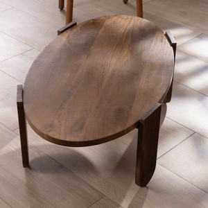 Mesa de centro Vandana Golden Matter de madera de mango con patas acanaladas Loopie - Product Image 6