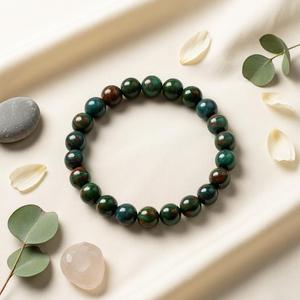 Natural Bloodstone 8mm Round Gemstone <b>Stretch</b> <b>Bracelet</b> Crystal Beaded <b>Bracelet</b> Wholesale Supply - Product Image 2