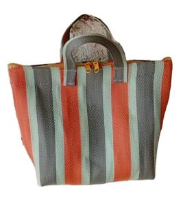 Sacs à provisions à rayures tissés en nylon et PP recyclés fabriqués en Inde sacs de marché tissés en plastique écologique fabricant de gros - Product Image 1