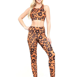 High Manufacture Comfortable Women Yoga Set With Solid Color / Custom Logo Private Label 100% Cotton Women Gym Fitness Sets - Product Image 2