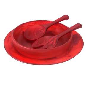 Bol de service en résine à finition décorative avec ensemble de cuillères pour une présentation élégante créant une expérience culinaire sophistiquée - Product Image 5