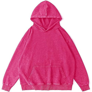 Sudadera con capucha de estilo urbano con lavado ácido y efecto desgastado para mujer, nueva llegada, diseño elegante personalizado, talla grande, precio al por mayor - Product Image 1