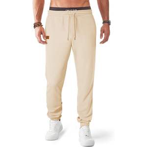 2025กางเกงลำลองขายาวสำหรับผู้ชาย, กางเกงวาฟเฟิลเอวยืดเชือกรูดและมีกระเป๋าเสื้อผ้ายิมนาสติก - Product Image 5