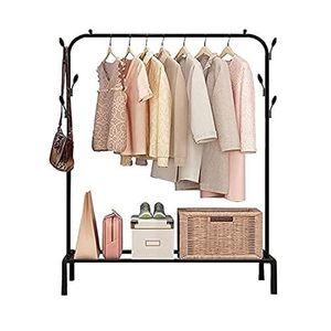 Heavy Duty Metal Clothing Rack Standing Type Double Tier Minimalist Wardrobe Storage <b>Holder</b> for Clothes and <b>Shoes</b> - Product Image 3