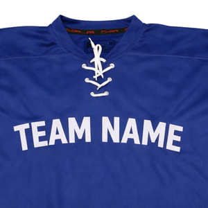 Camiseta de Hockey sobre Hielo Personalizada |   Cuello con cordones y nombre del equipo en relieve - Ropa deportiva profesional sublimada - Tejido de malla transpirable - Product Image 5