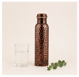 Handcrafted Pure Hammered Copper Eco-Friendly Leak-Proof BPA-Free Modern Customizable <b>Water</b> <b>Bottle</b> Ayurvedic Vessel Immunity - Product Image 2