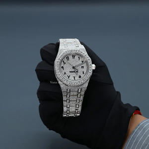 Reloj de pulsera analógico de acero inoxidable de lujo de dos tonos para hombre, marca de alta calidad, Diamante helado, moissanita, esfera de 41mm, estilo Hip Hop - Product Image 4