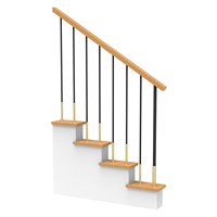 20 pièces de manchons de balustre d'escalier en laiton véritable, ronds, de 5/8 po de diamètre, pour balustre en fer, hauteur 8 po, avec revêtement transparent