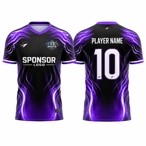 Camiseta de Fútbol Profesional Color Morado, Transpirable, de Secado Rápido, Ajuste Atlético, Absorbe la Humedad, Logotipo Personalizado, Suministro de Fábrica OEM - Product Image 1