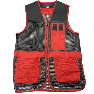 Gilet de chasse en maille rouge pour homme, multi-poches, sans manches, respirant, équipement de plein air, vêtements d'été - Product Image 1