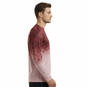 Camiseta de manga larga para hombre, de color sólido, fresca, que absorbe la humedad, con protección UV, personalizada, para pesca, con protección UV. - Product Image 1