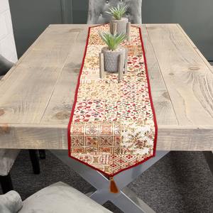 Camino de Mesa de Rayón Bordado con Flores de Lujo, con Borlas, Ecológico, para Decoración de Comedor, Hogar, Bodas, Hoteles y Restaurantes - Product Image 4