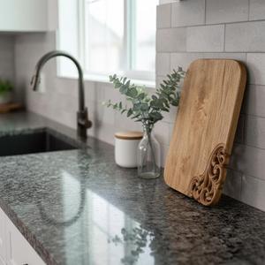 Elegante Tabla de Cortar de Madera de Arce con Detalle de Tallado en Esquina, Acabado Liso, Duradera, Apta para Alimentos, Bandeja de Servir para Cocina - Product Image 2