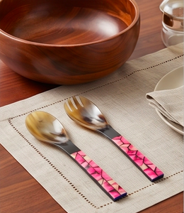 Ensemble de cuillères créatives en forme de coquille avec manche géométrique rose, manche long, design original, sans danger pour les aliments, idéal pour les voyages, les mariages et les hôtels - Product Image 4