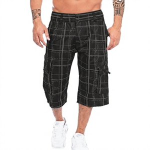 <b>Men's</b> <b>Shorts</b> Mid Waist Length Breathable Oxford Fabric With Pockets Casual Style - Product Image 3