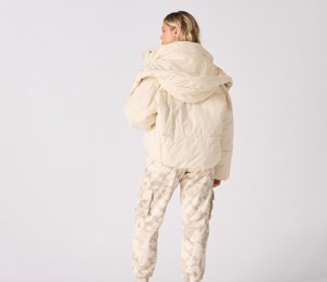 Premium Quality Cropped Puffer <b>Jacket</b> Stand Collar Zipper Quilted Puffy Long Sleeve Winter Coat Material Oversized Casual - Product Image 4